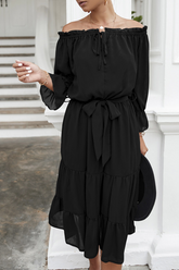 Robes droites à épaules dénudées et à fentes unies